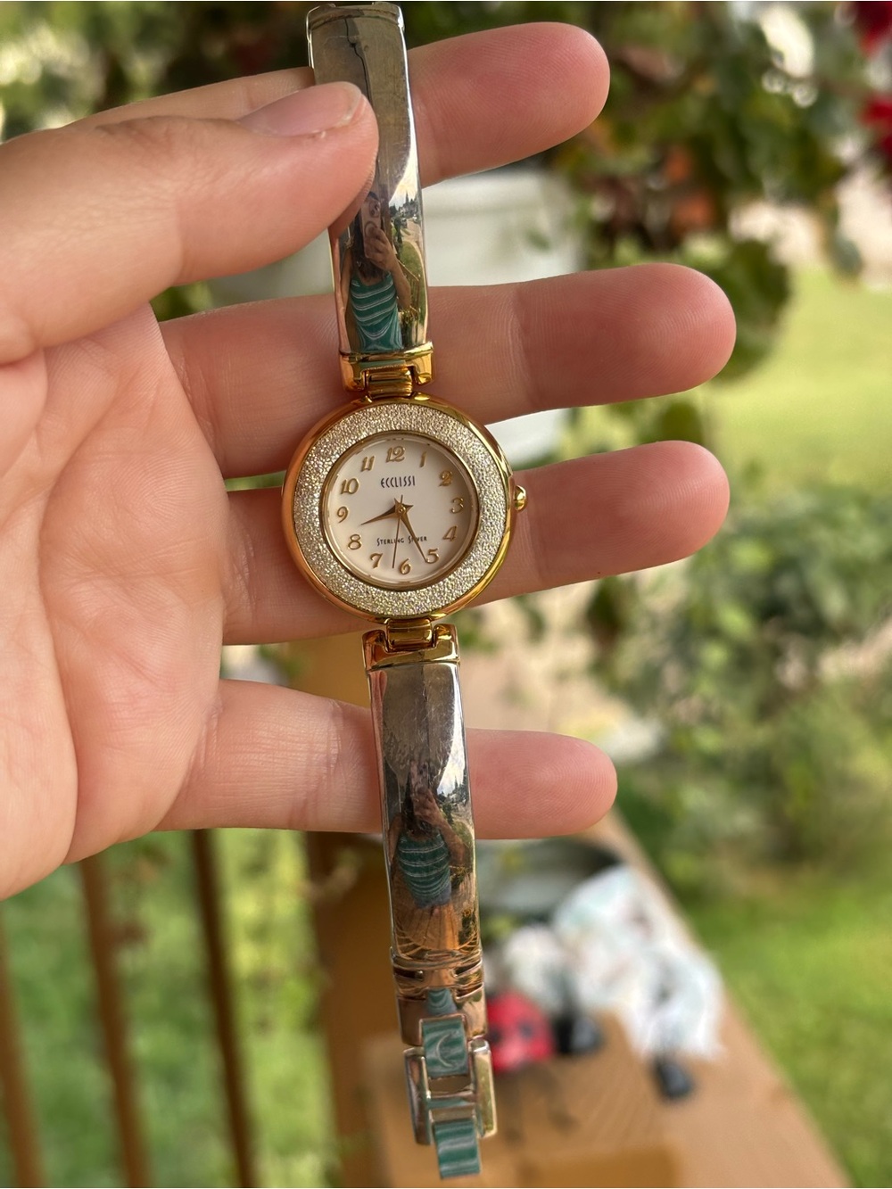 Ecclissi vintage sterling silver two tone watch